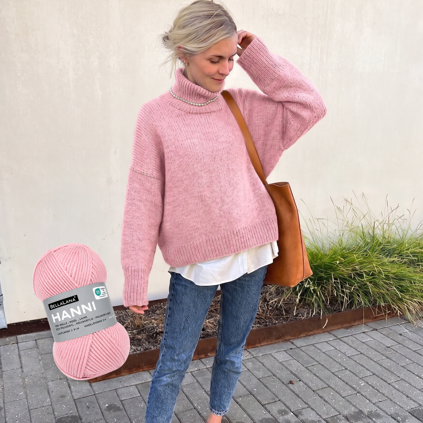 bellalana-strick-sets-chestnut-sweater-pullover-silbergrau-m-oversize image 1