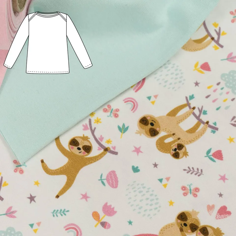 n-hfrosch-kerdil-babyshirt-n-hpaket-faultier-regenbogen-jersey image 1