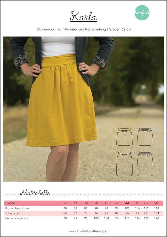 konfetti-patterns-karla-papierschnittmuster-damen-rock-32-50 image 1