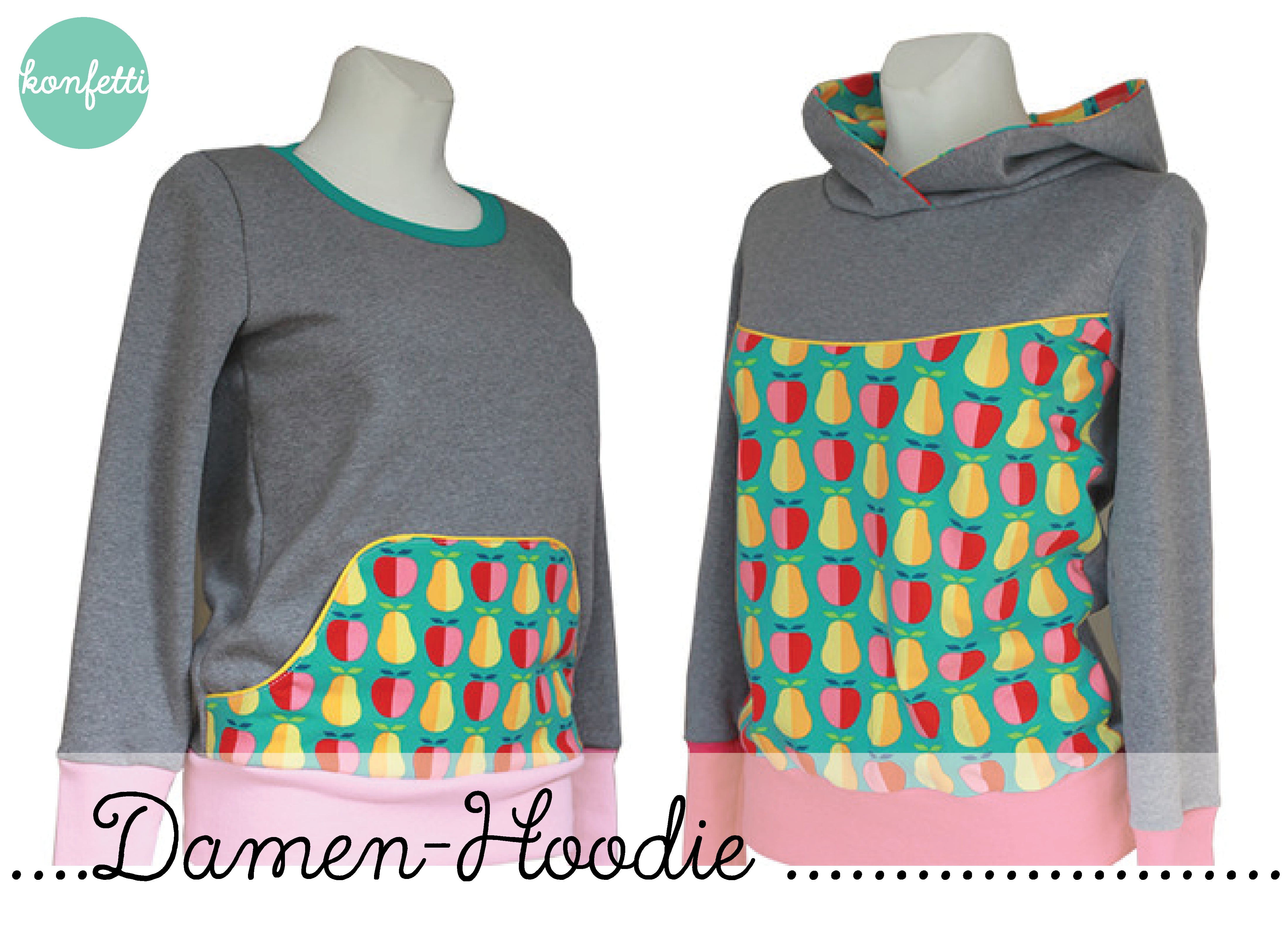 konfetti-patterns-damenhoodie-damen-hoodie-ebook-34-48-kapuze image 1