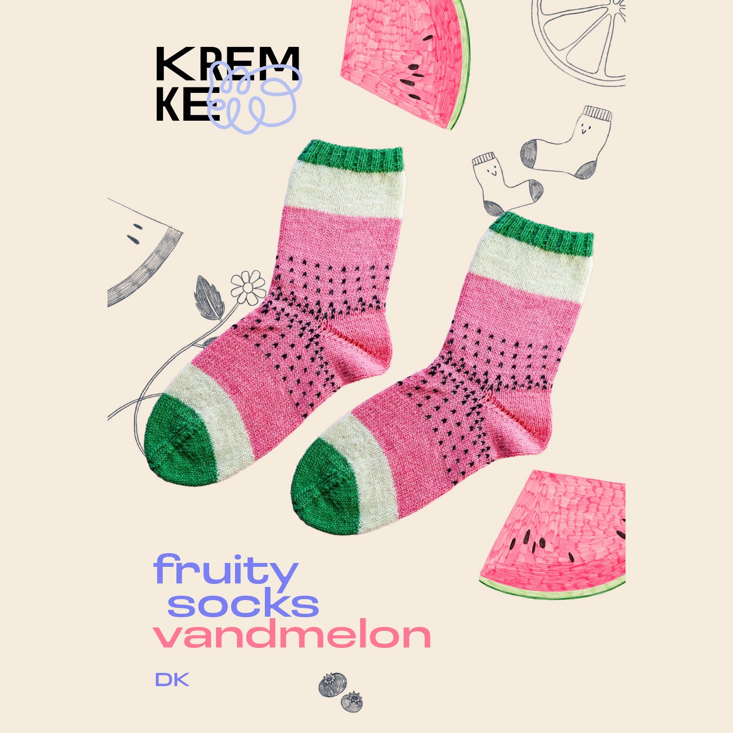 kremke-soul-wool-fruity-socks-wassermelone-strickanleitung-socken image 5