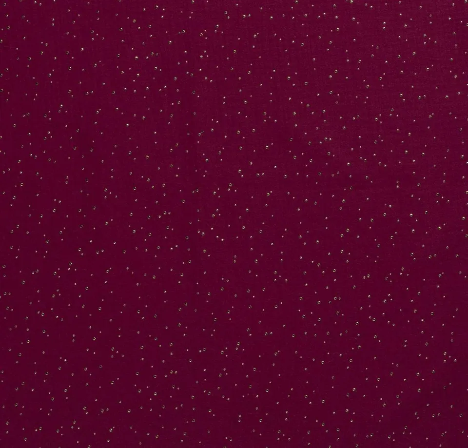 n-hfrosch-musselin-glitzer-punkte-stoff-fuchsia-gold image 1