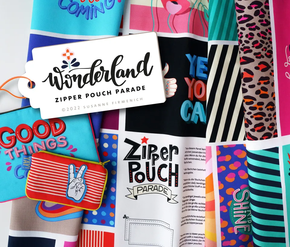 hamburger-liebe-wonderland-zipper-pouch-parade-canvas-panel image 1