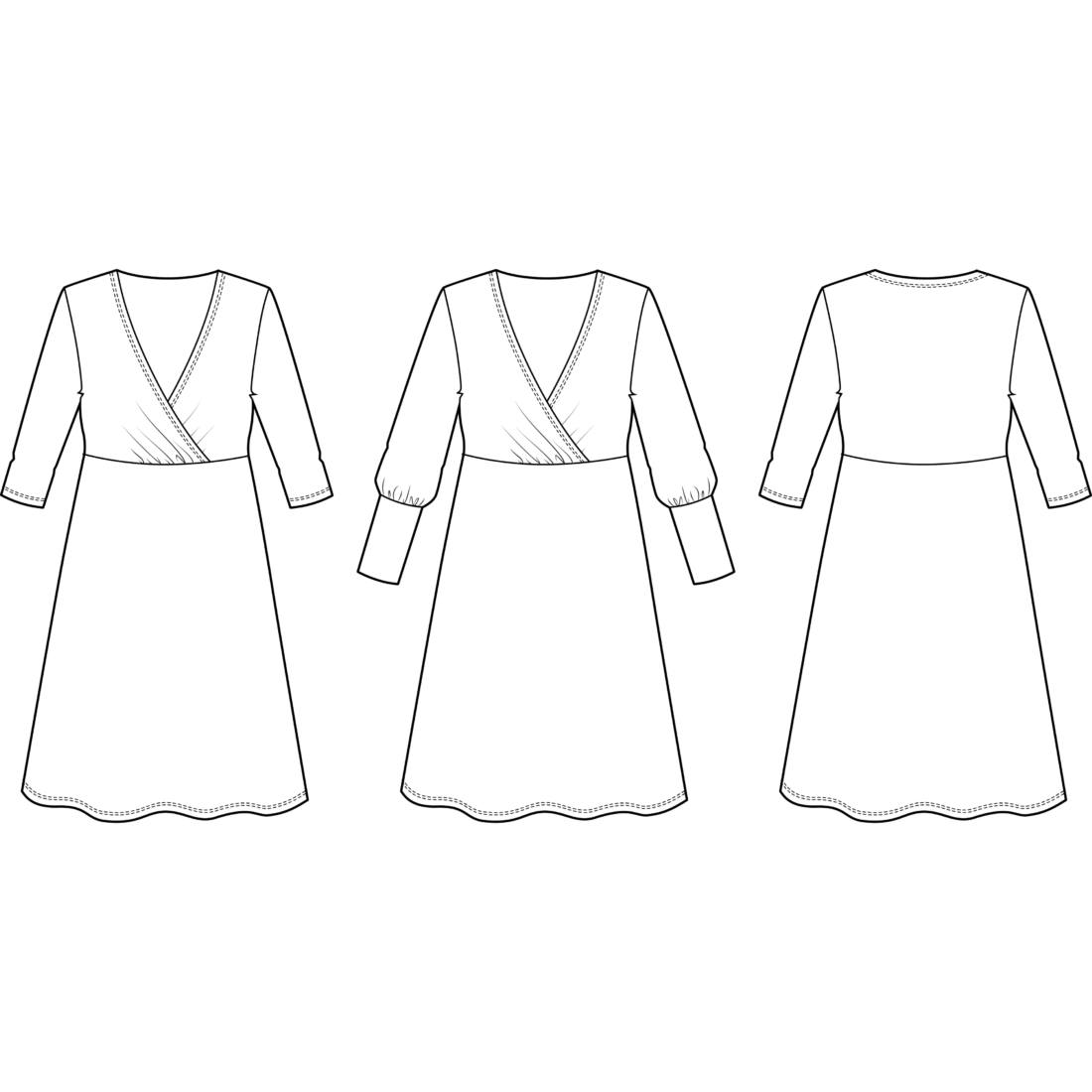 n-hfrosch-sihir-papierschnittmuster-damenkleid-wickeloptik image 2
