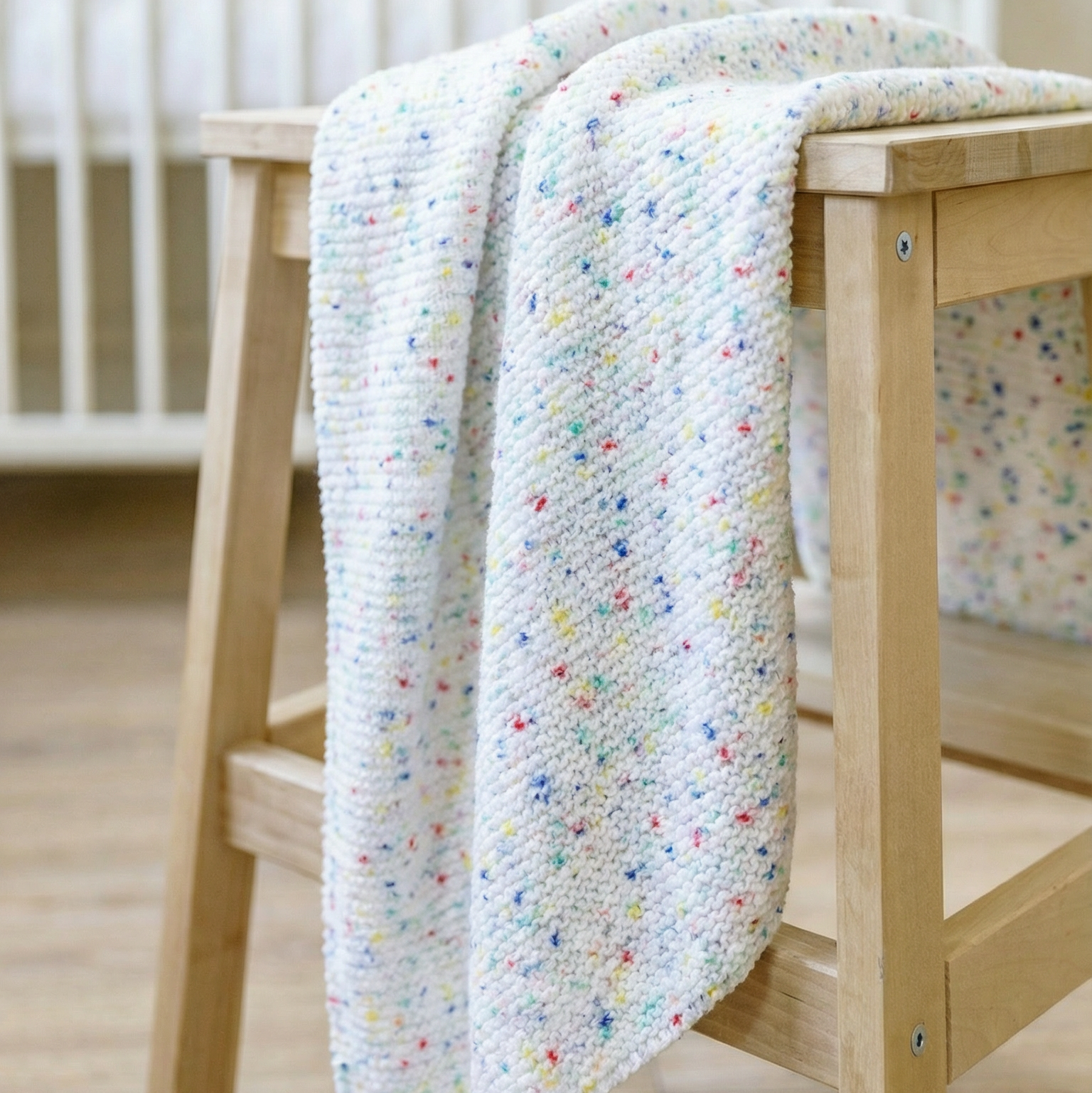 bellalana-strick-set-babylana-babydecke-punkte-bunt-70x100 image 1