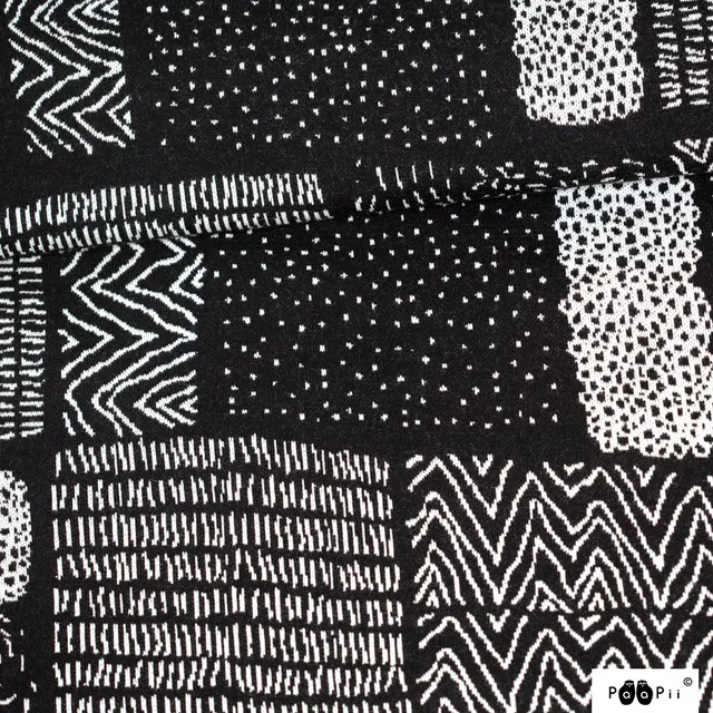 n-hfrosch-sarka-bio-strick-jacquard-stoff-schwarz-wei image 1