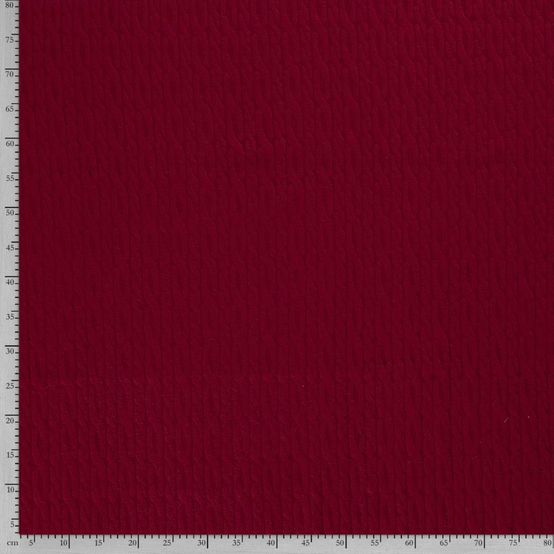 n-hfrosch-strick-jacquard-zopfmuster-stoff-dunkelrot image 3