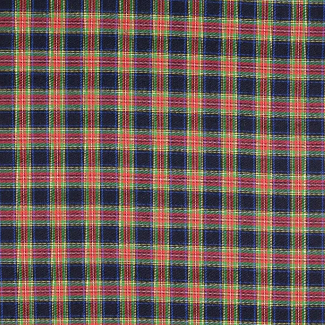 n-hfrosch-stoffe-flanell-schottenkaro-dunkelblau-meterware-baumwolle image 1