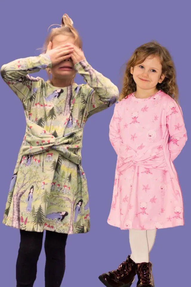 n-hfrosch-simpul-kinder-kleid-papierschnittmuster-mit-knoteng-rtel image 1