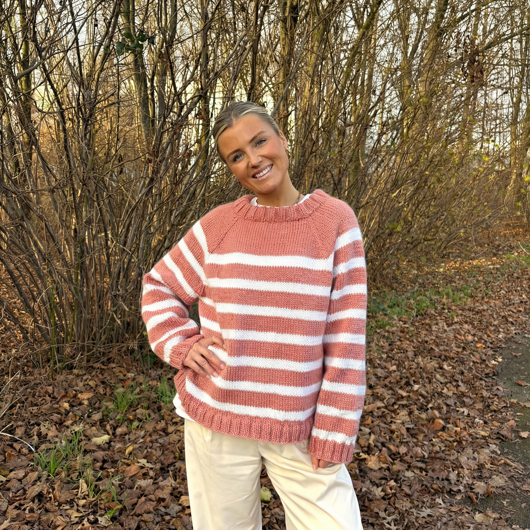 bellalana-martini-strickset-streifenpullover-lachs-38-40 image 3
