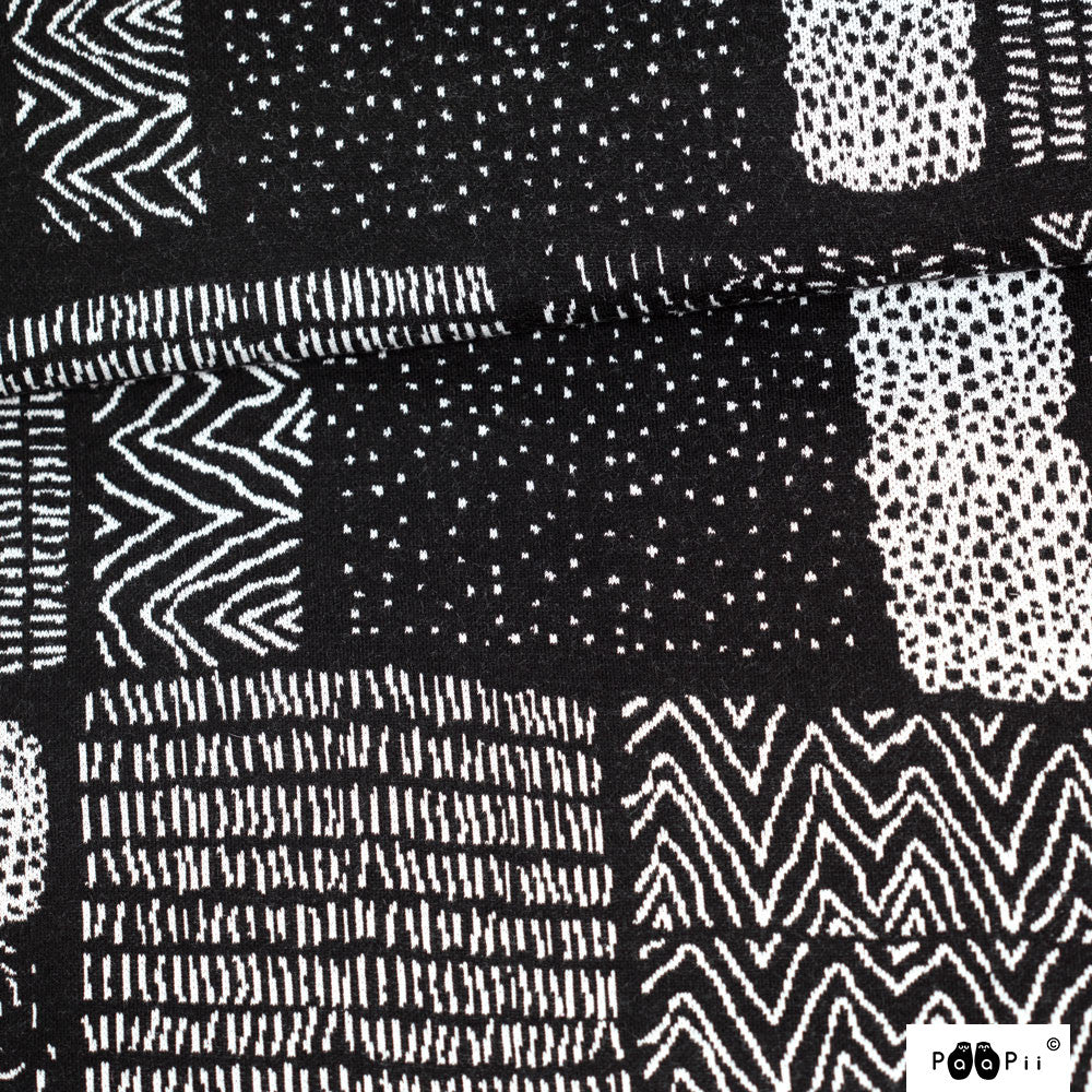 n-hfrosch-sarka-bio-strick-jacquard-stoff-schwarz-wei image 3