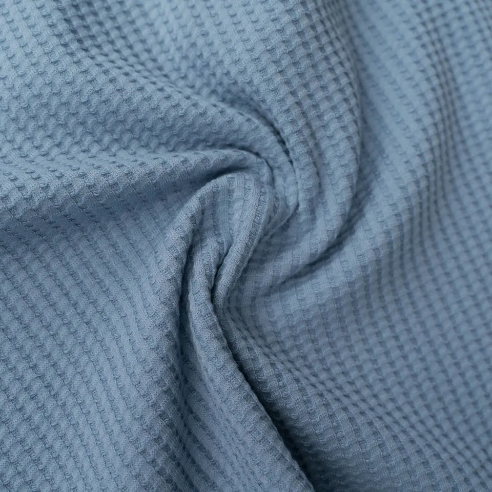 n-hfrosch-stoffe-waffel-strick-jersey-stoff-blau-elastisch image 1