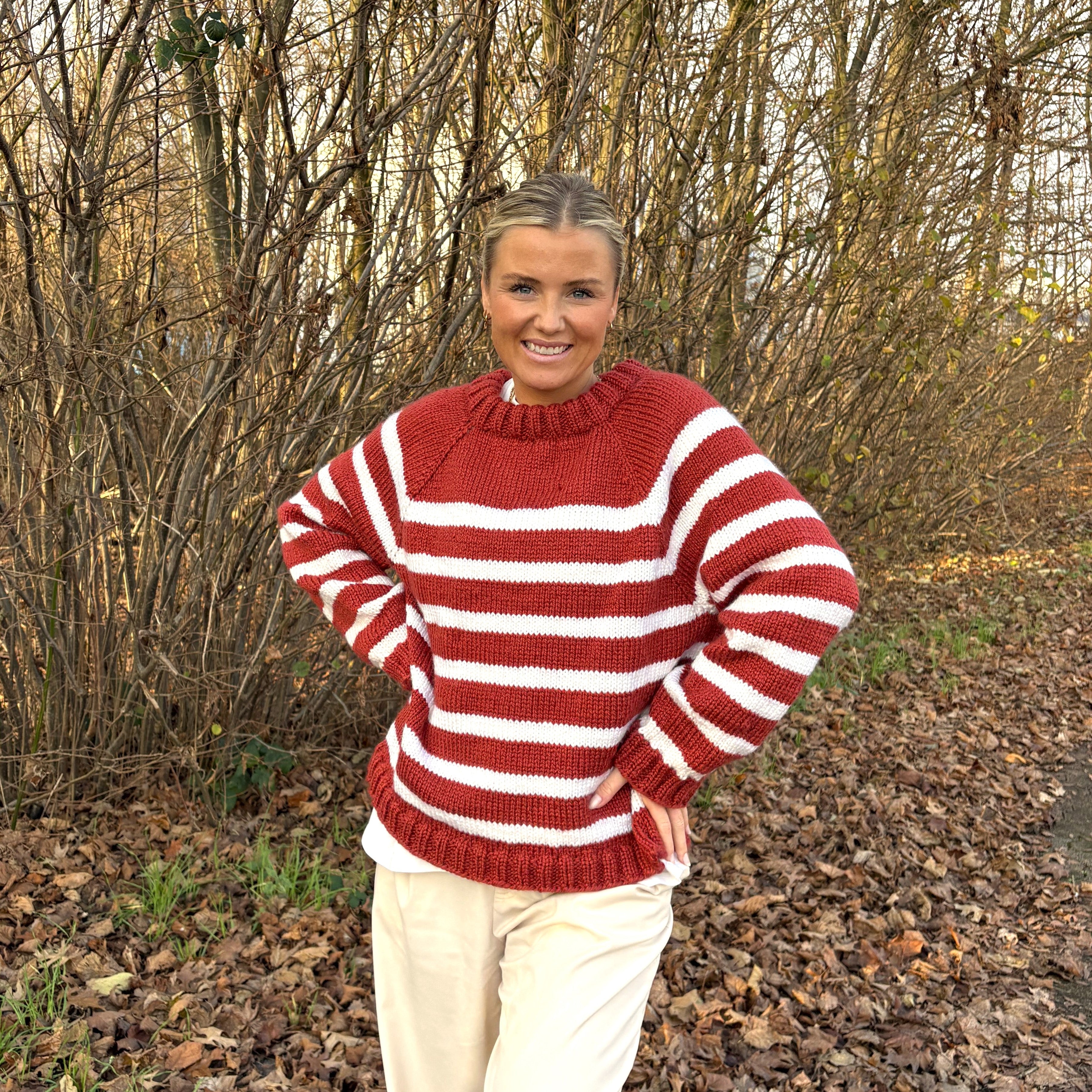 bellalana-nordkap-strickset-streifenpullover-rostrot-38-40 image 3