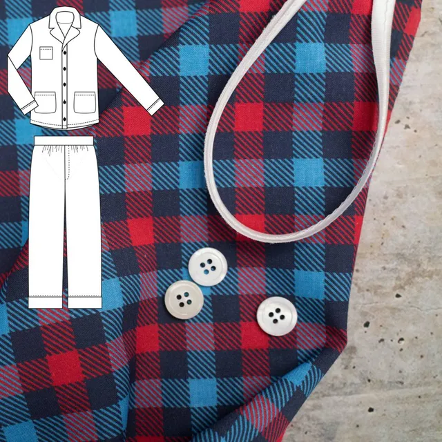 n-hfrosch-n-hpakete-n-hpaket-kids-pyjama-tidur-karo-baumwolle image 1