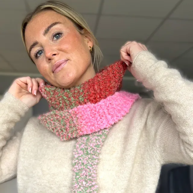 bellalana-strick-sets-sophie-scarf-boucl-schal-pink-gr-n image 1