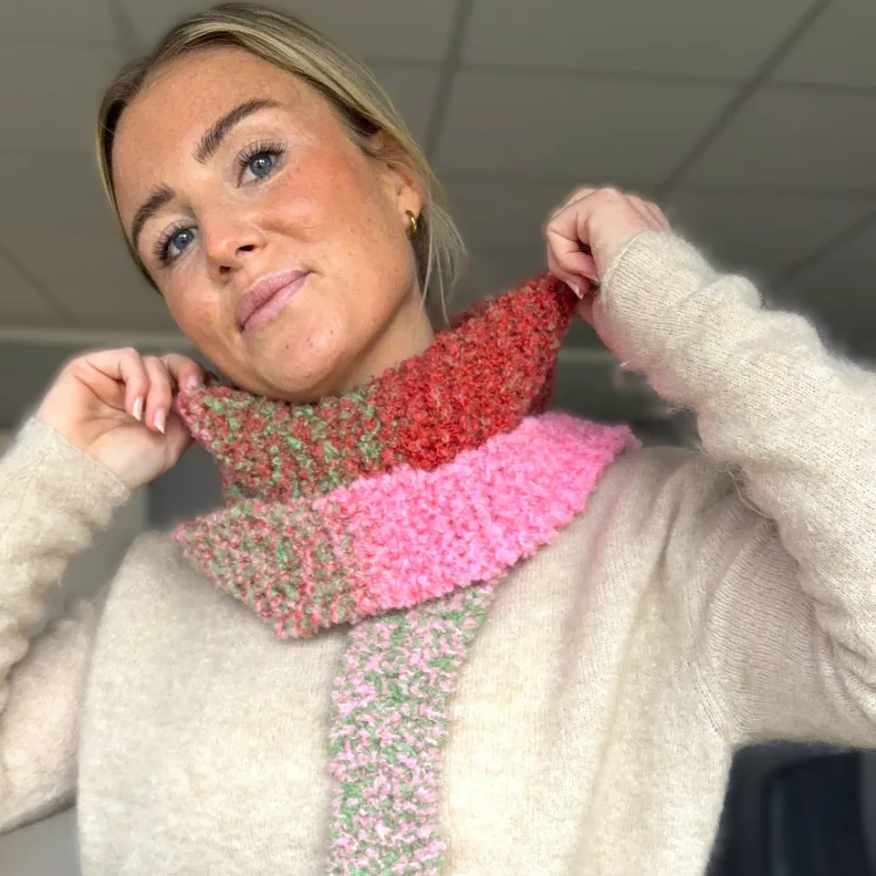bellalana-strick-sets-sophie-scarf-boucl-schal-pink-gr-n image 1