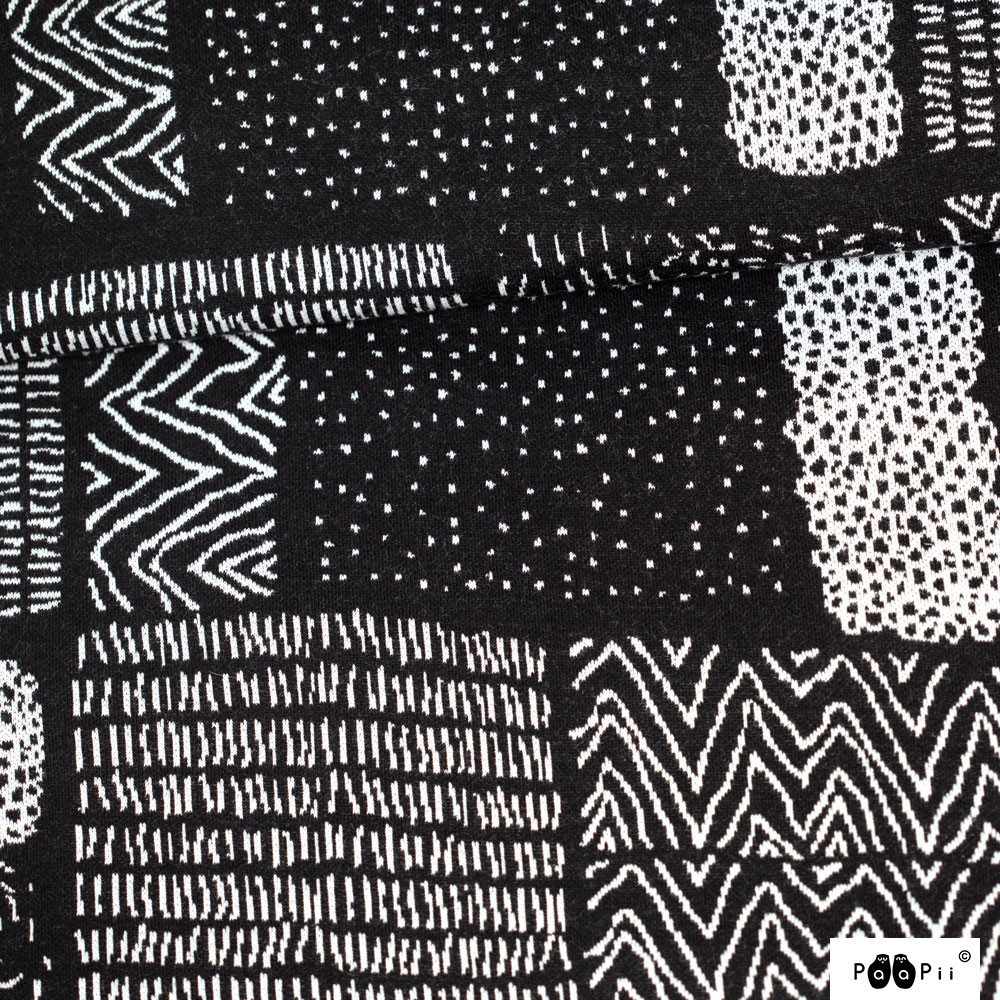 n-hfrosch-sarka-bio-strick-jacquard-stoff-schwarz-wei image 1