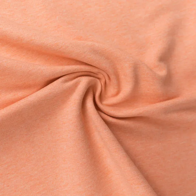 n-hfrosch-stoffe-sweat-meliert-sweatstoff-koralle-meterware image 1