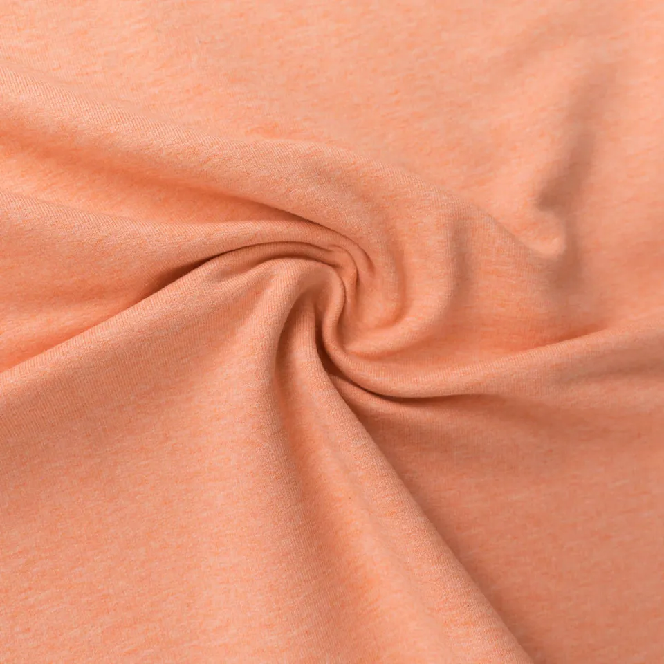 n-hfrosch-stoffe-sweat-meliert-sweatstoff-koralle-meterware image 1