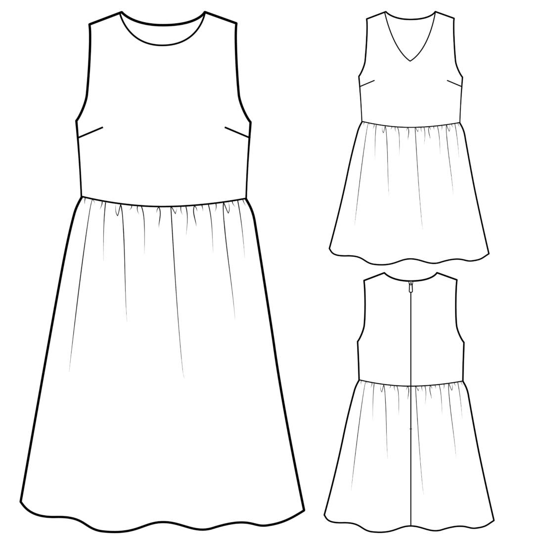n-hfrosch-meriah-damen-kleid-papierschnittmuster-rmellos image 3