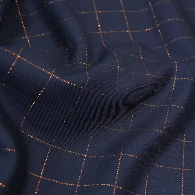 n-hfrosch-stoffe-viskose-twill-glitzer-karo-stoff-dunkelblau image 1