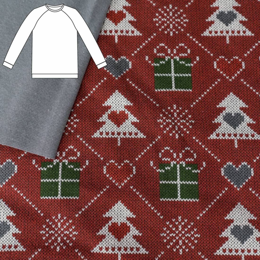 n-hfrosch-n-hpaket-kids-shirt-sama-sweat-weihnachtsbaum-grau image 1