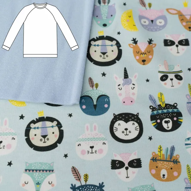 n-hfrosch-n-hpakete-sama-kids-shirt-n-hset-boho-tiere-hellblau-jersey image 1