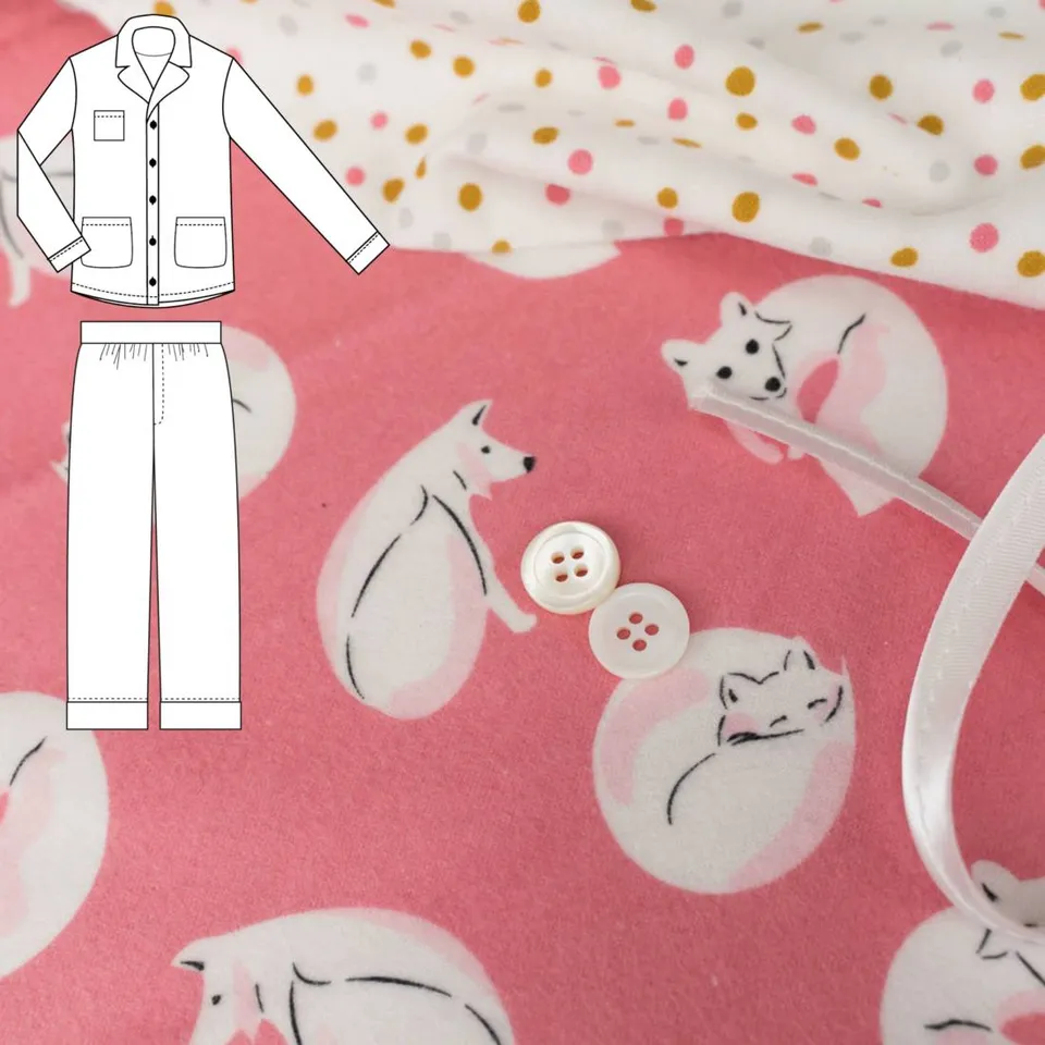 n-hfrosch-tidur-n-hpaket-kids-pyjama-flanell-polarfuchs-bio image 1