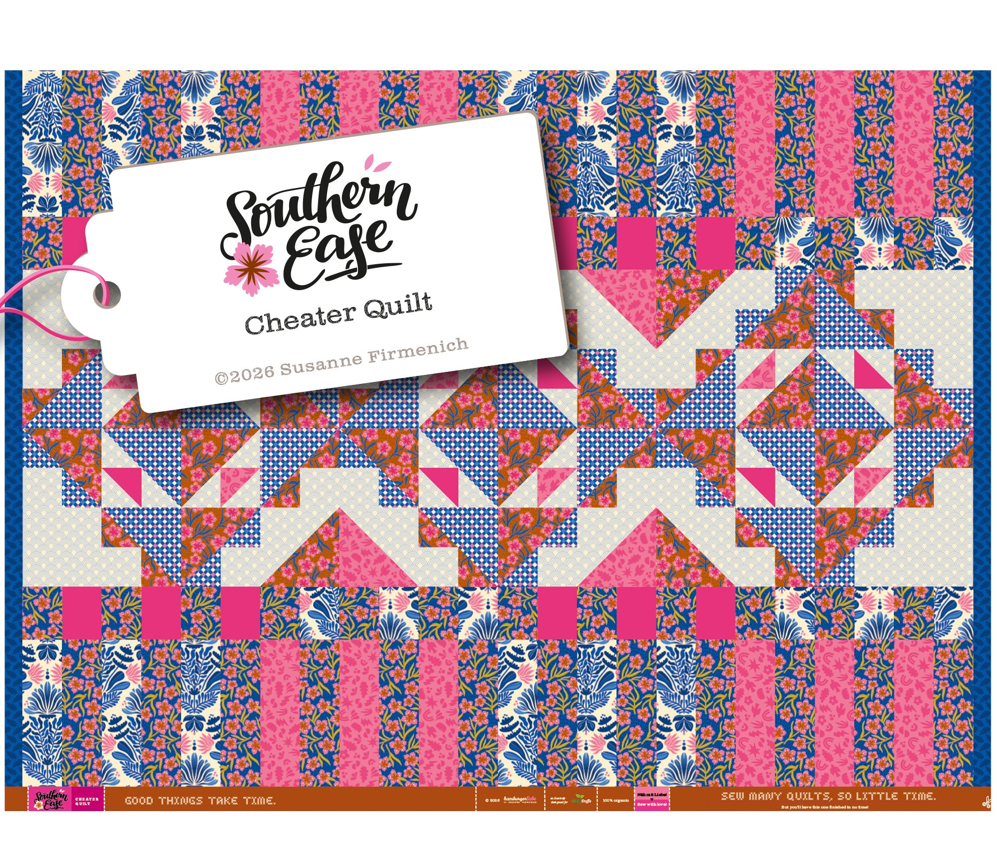 hamburger-liebe-southern-ease-cheater-quilt-popeline-blau image 1