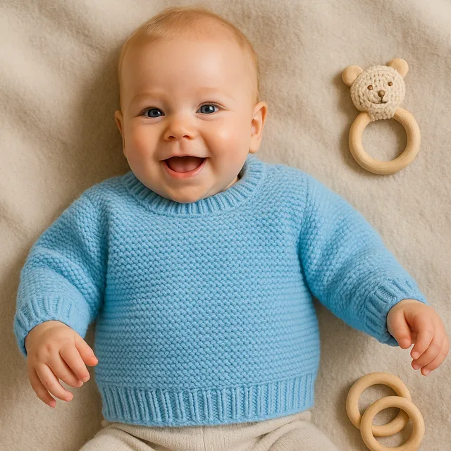 bellalana-babylana-strick-set-baby-pullover-rosa-anf-nger image 1