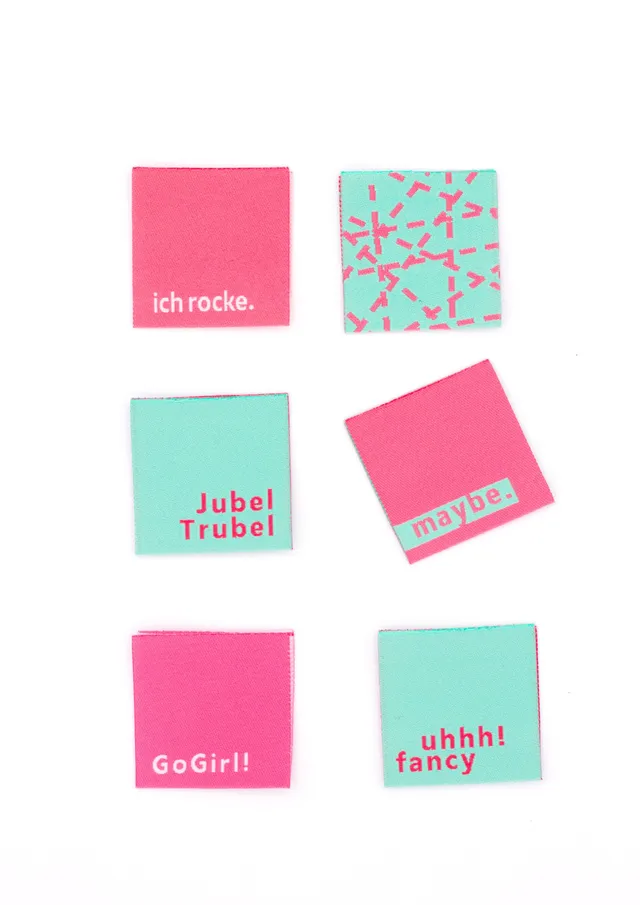 konfetti-patterns-label-weblabel-6er-set-mint-himbeere image 1