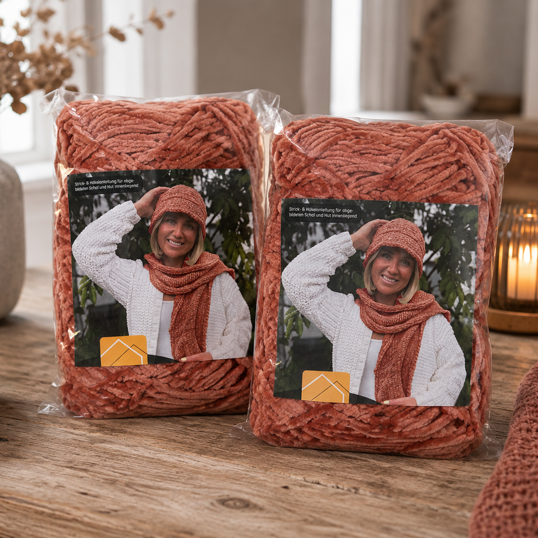 bellalana-chenille-special-set-schal-hut-fuchs-samtig-einheitsgr image 8