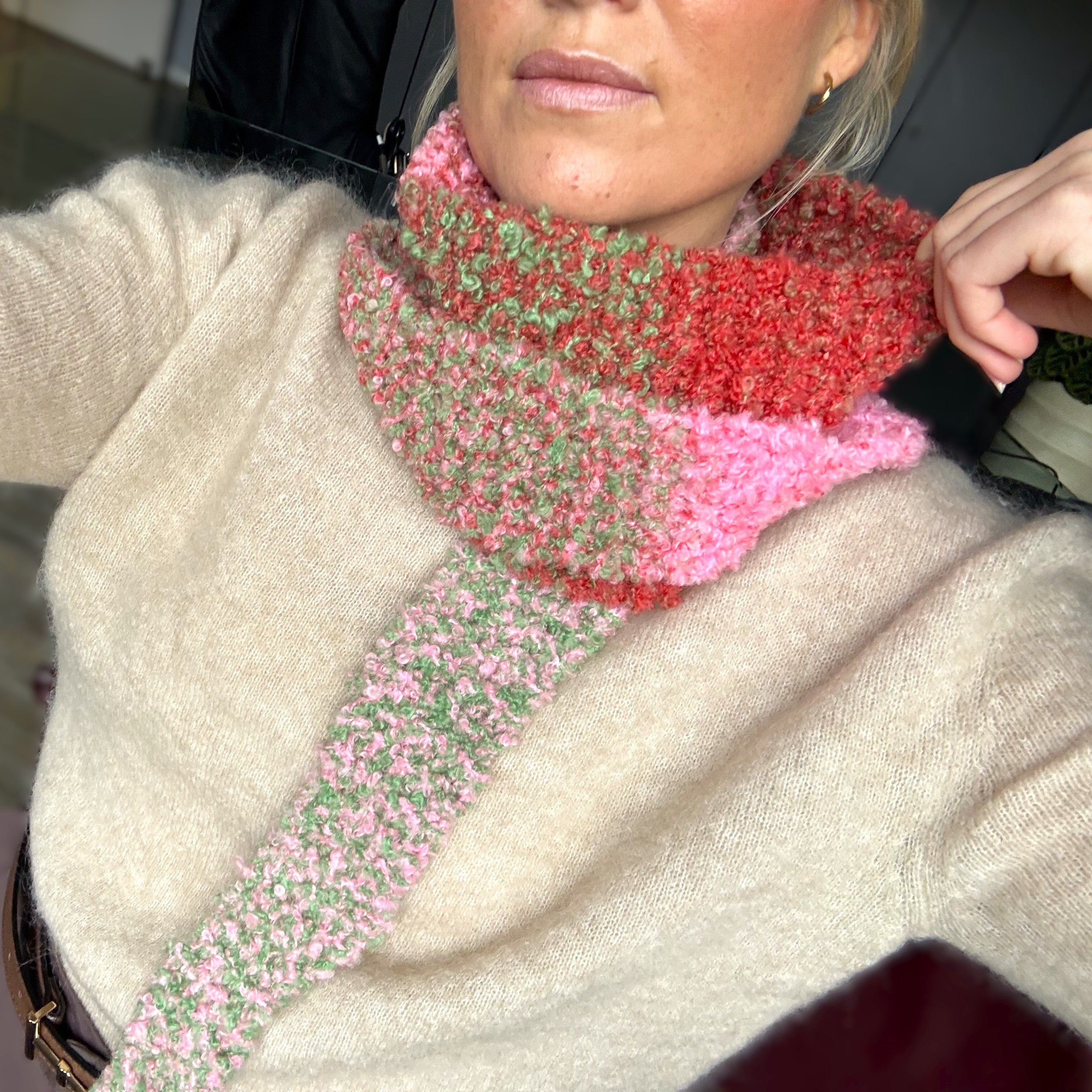 bellalana-strick-sets-sophie-scarf-boucl-schal-pink-gr-n image 3