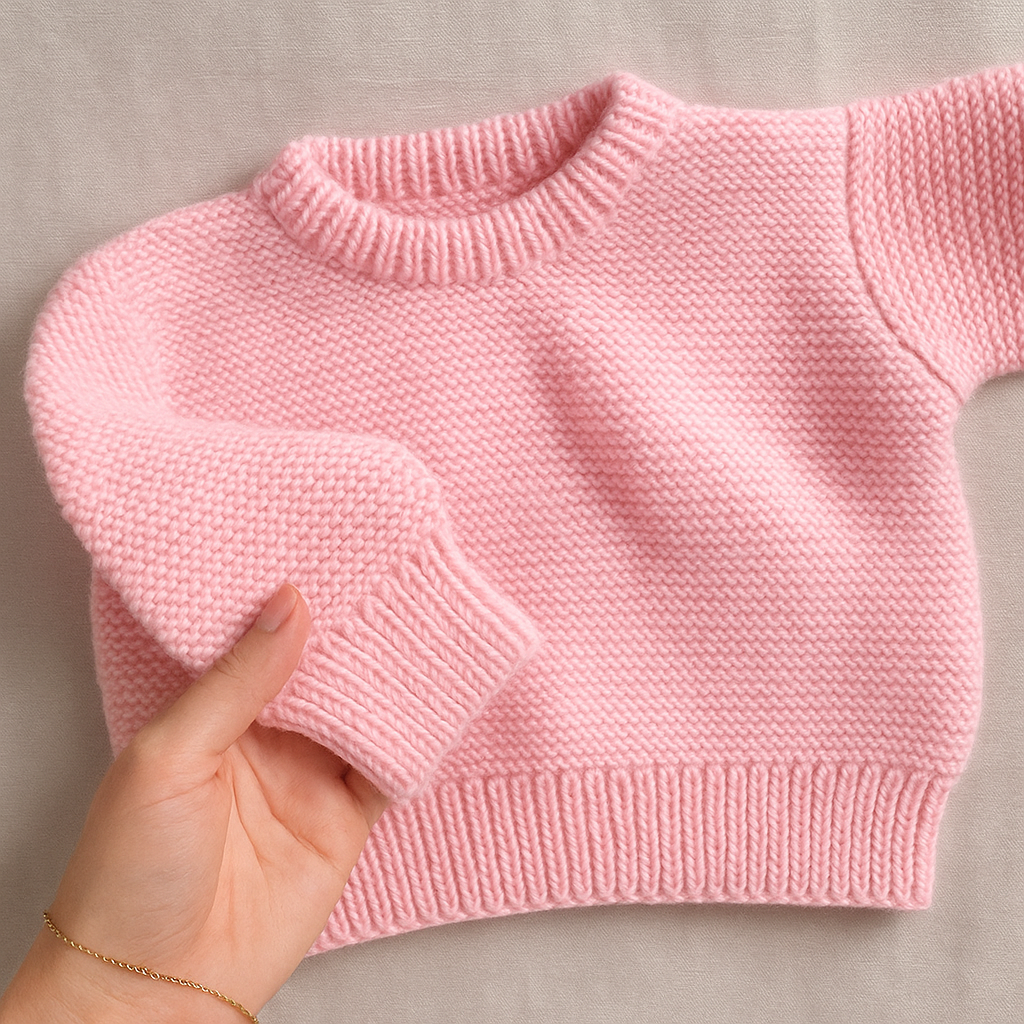 bellalana-babylana-strick-set-baby-pullover-rosa-anf-nger image 4