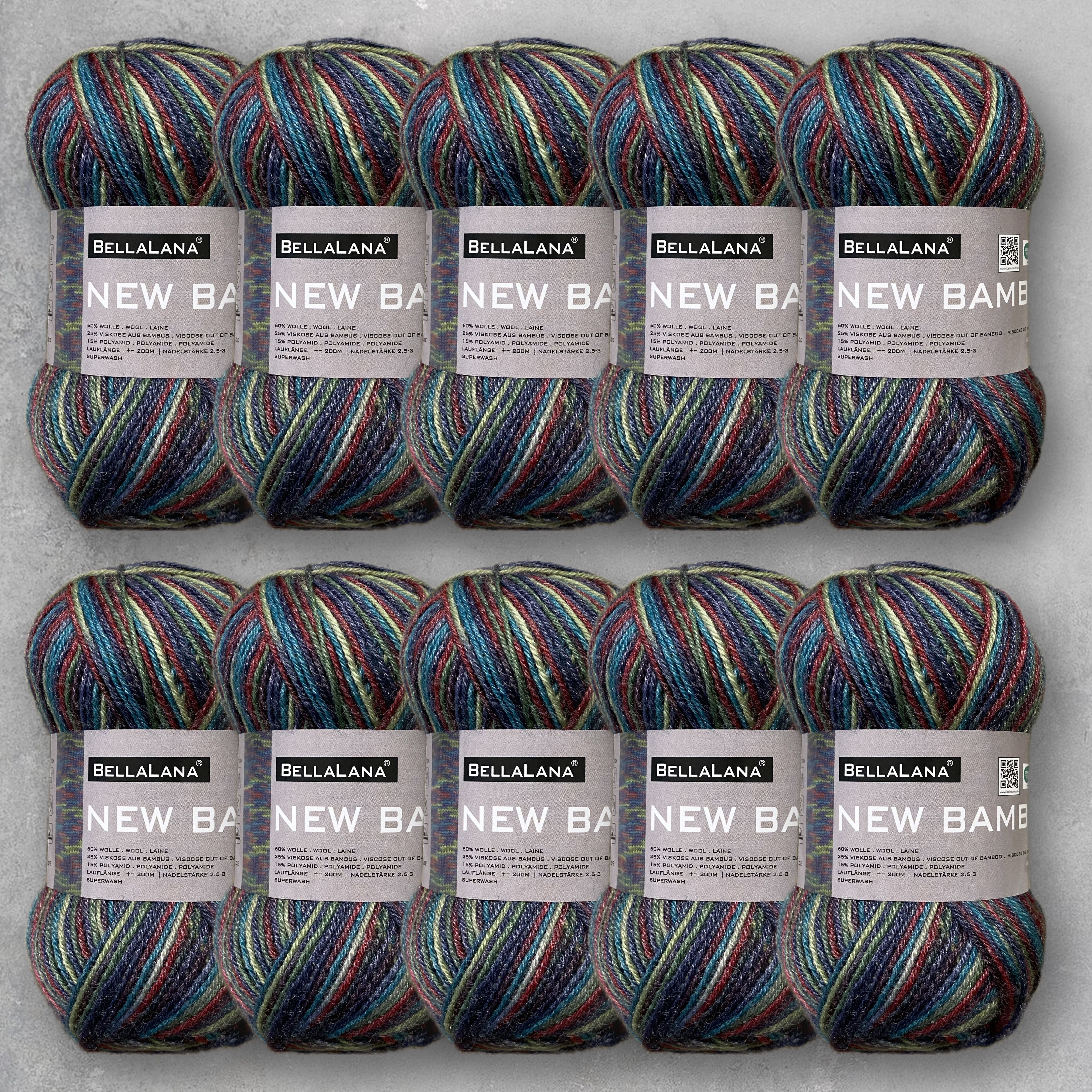 bellalana-new-bamboo-wollpaket-10x50g-rot-multicolor-sockenwolle image 8