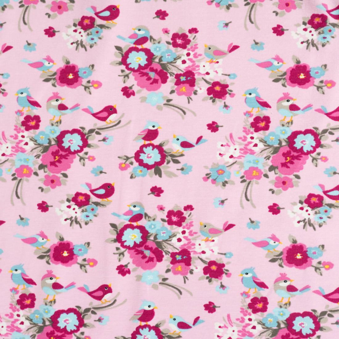 n-hfrosch-baumwoll-jersey-v-gel-blumen-rosa-kinderstoff image 1