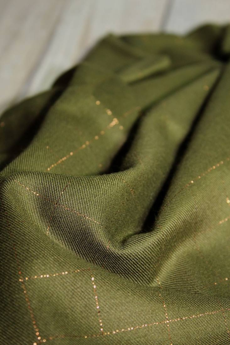 n-hfrosch-stoffe-viskose-twill-glitzer-karo-viskosestoff-khaki image 2