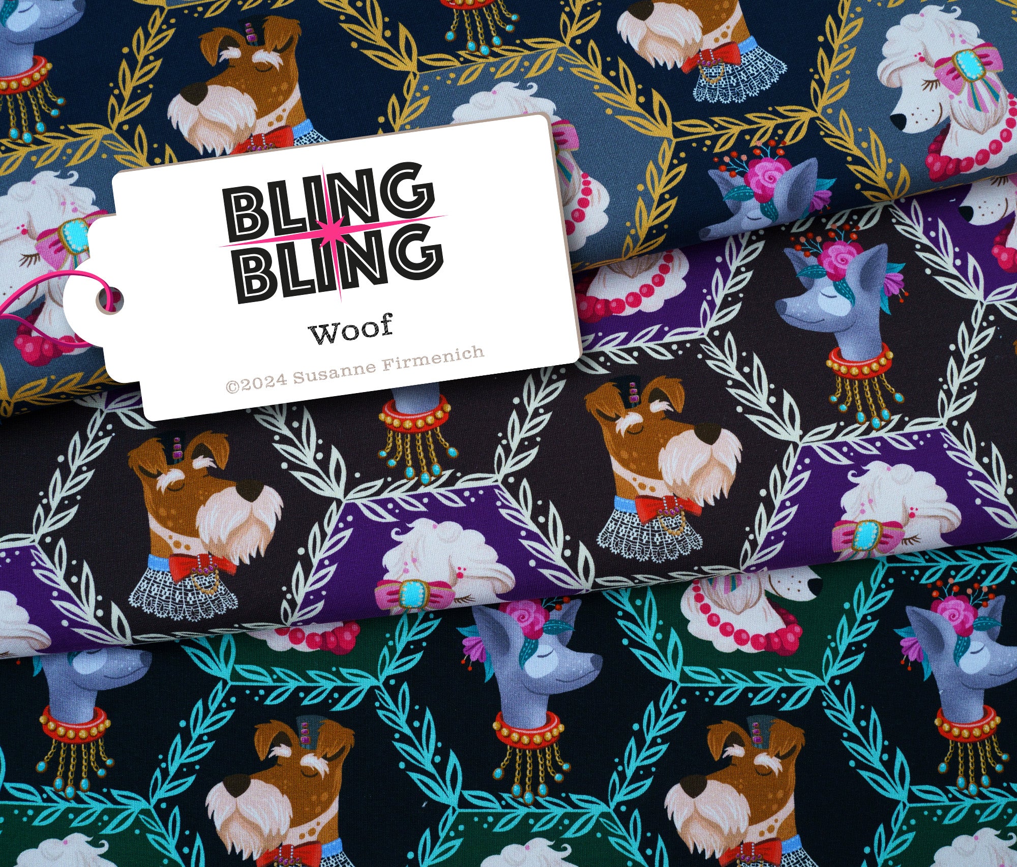 hamburger-liebe-bling-bling-woof-canvas-stoff-col-1-bio-baumwolle image 1