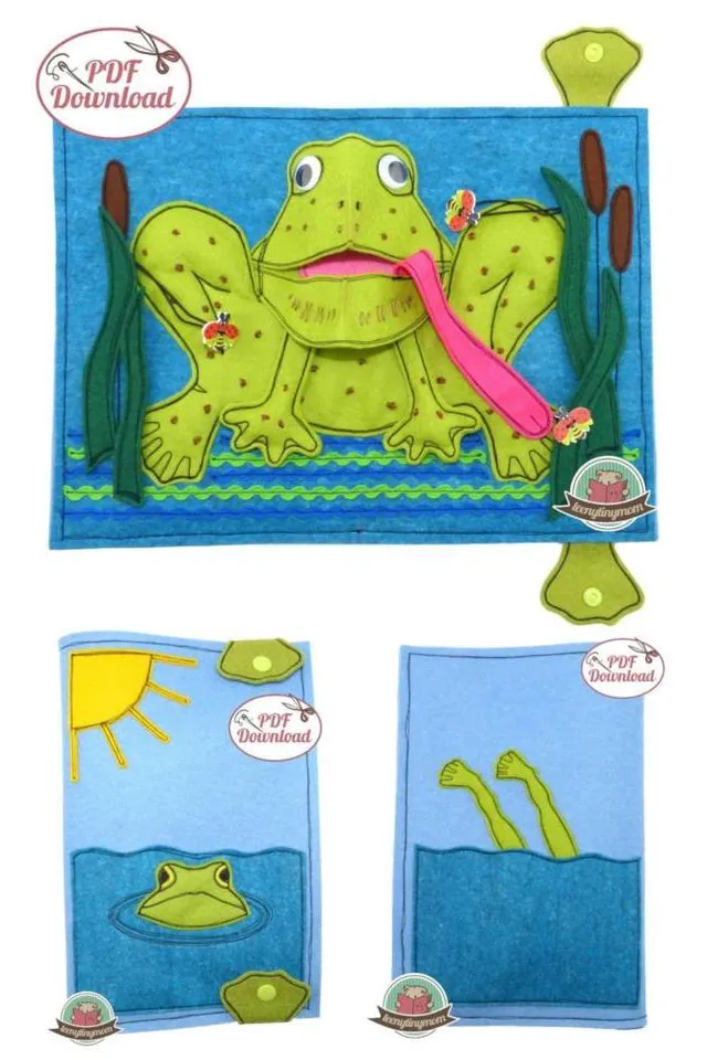 n-hfrosch-pop-up-frosch-schnittmuster-quiet-book-filz-ab-1-jahr image 1