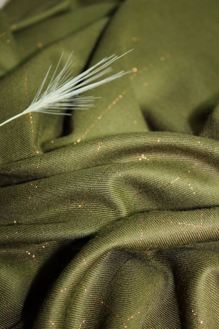 n-hfrosch-stoffe-viskose-twill-glitzer-karo-viskosestoff-khaki image 3