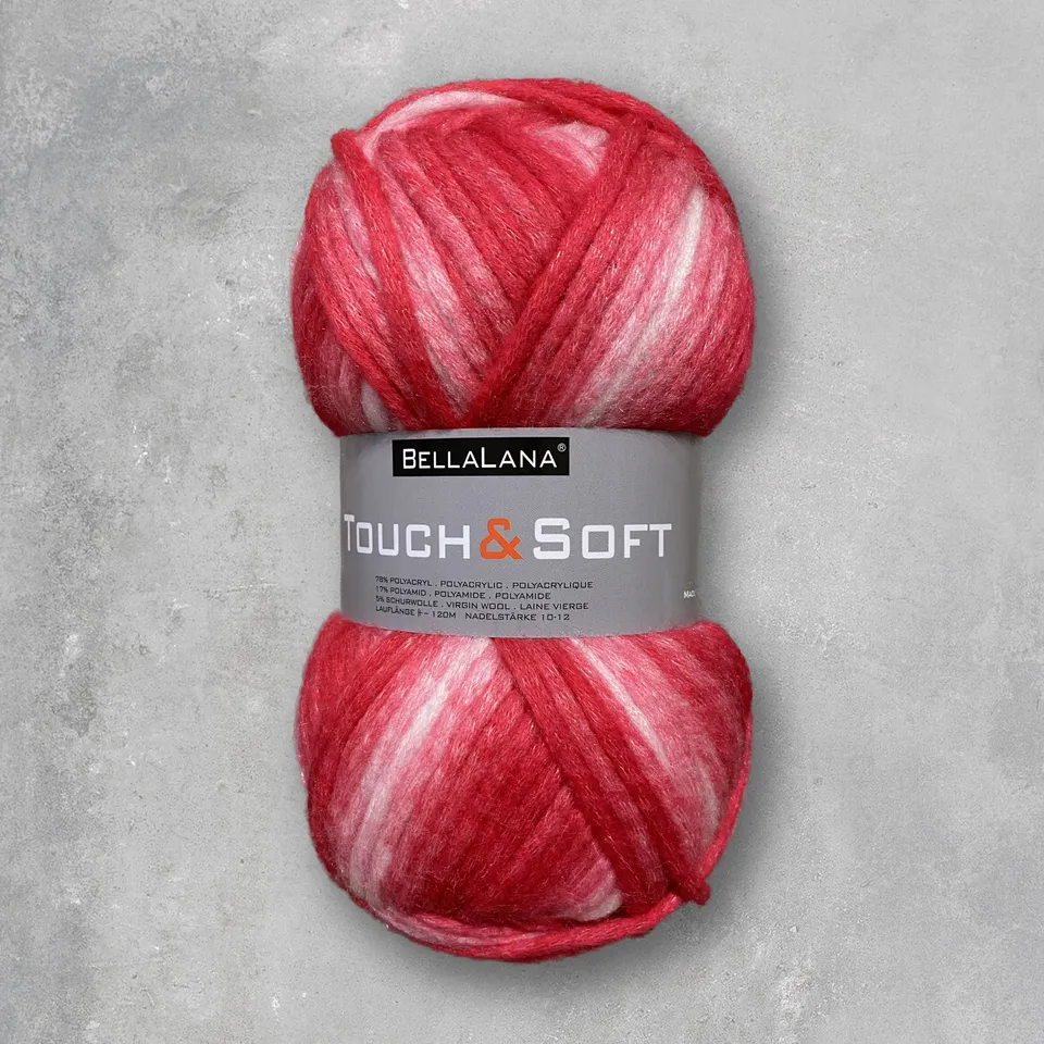 bellalana-einzelkn-uel-touch-soft-garn-rot-wei-308-weich image 1