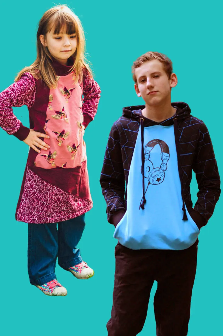 n-hfrosch-kado-kinder-hoodie-kleid-papierschnittmuster-kapuze image 1