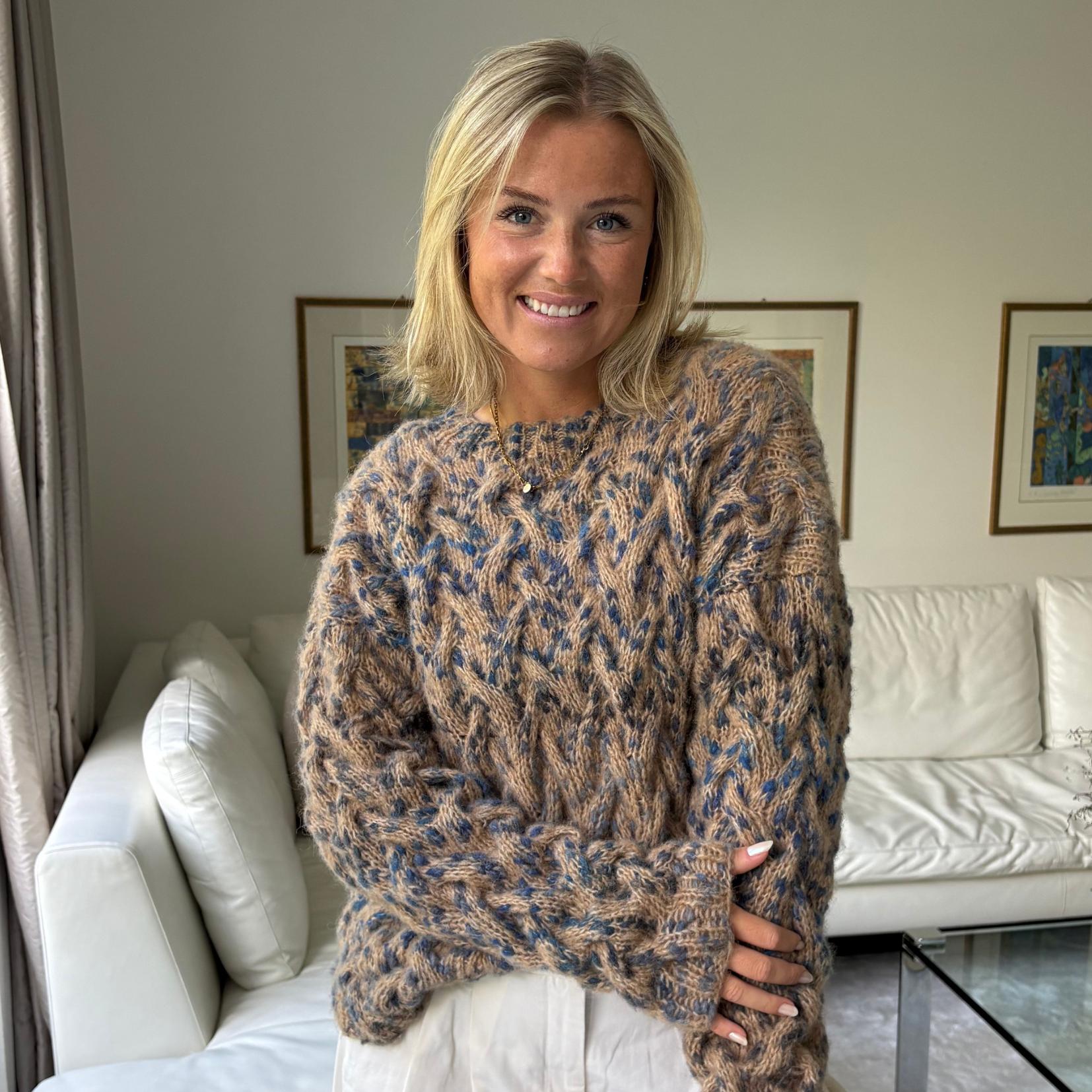 bellalana-alpaca-leopard-strickset-zopf-pullover-36-38 image 1