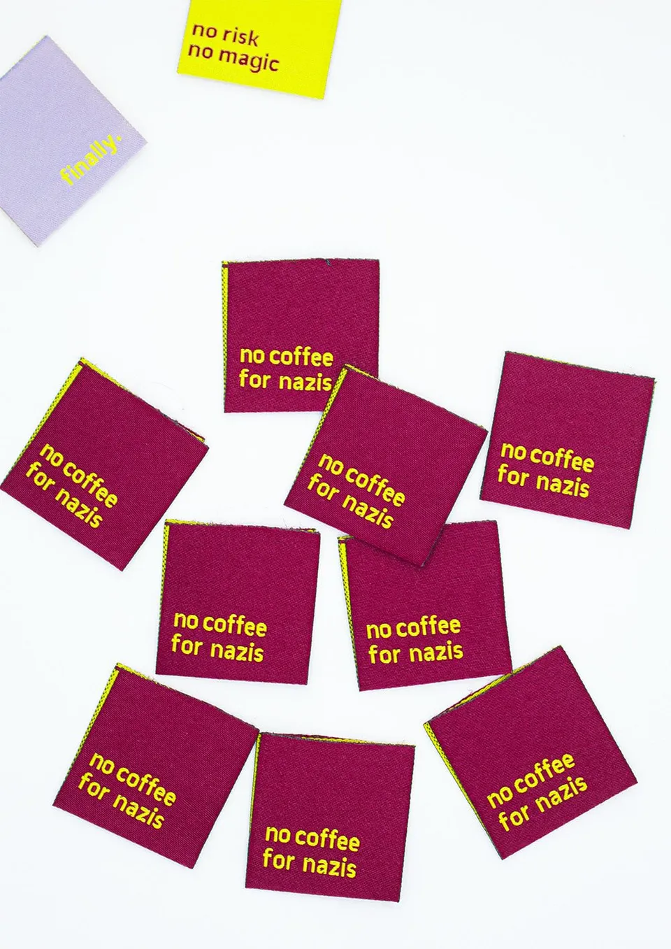 konfetti-patterns-label-no-coffee-weblabel-9er-set-3x3-cm image 1