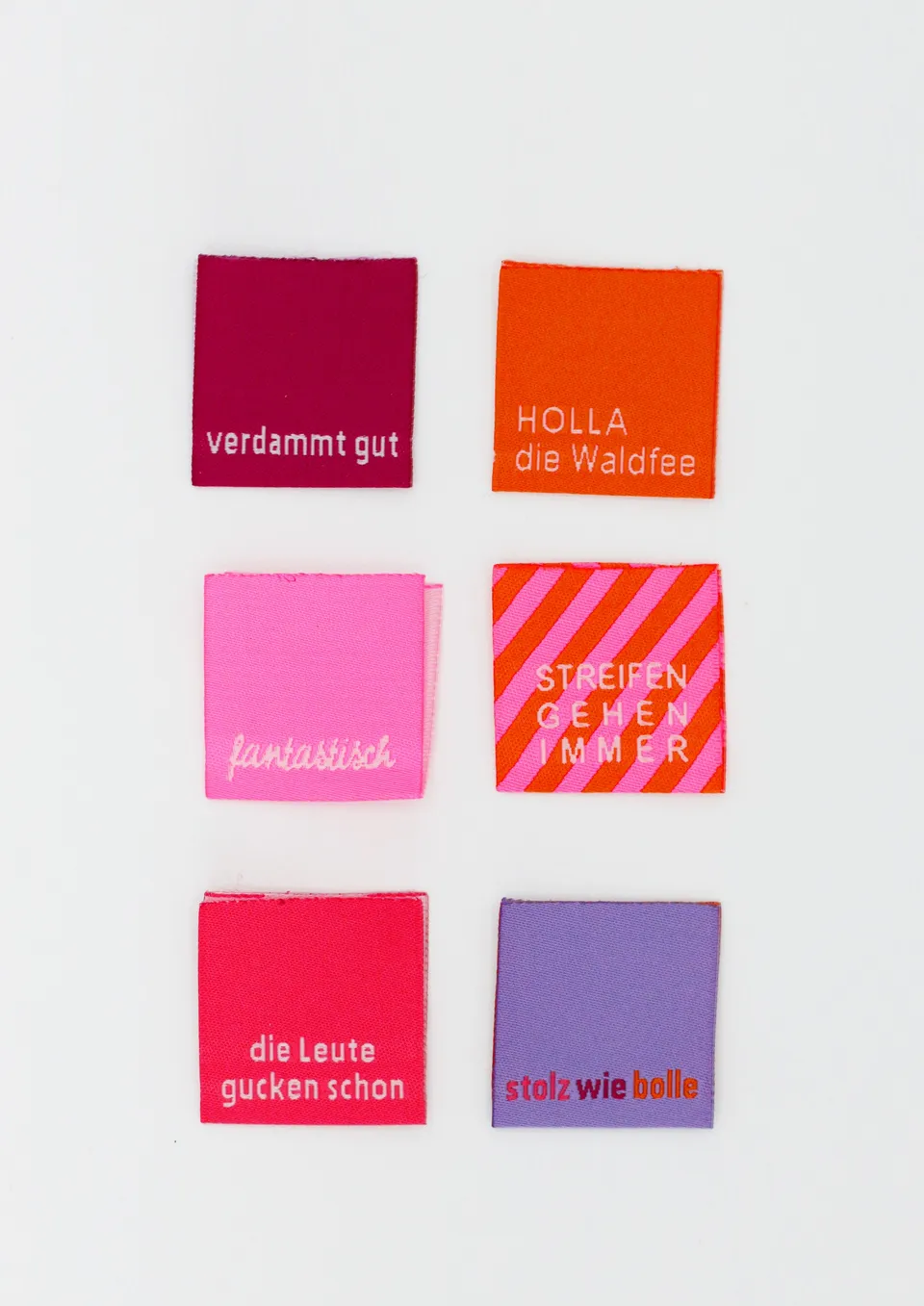 konfetti-patterns-weblabel-6er-set-pinky-orange-spr-che-3x3cm image 1