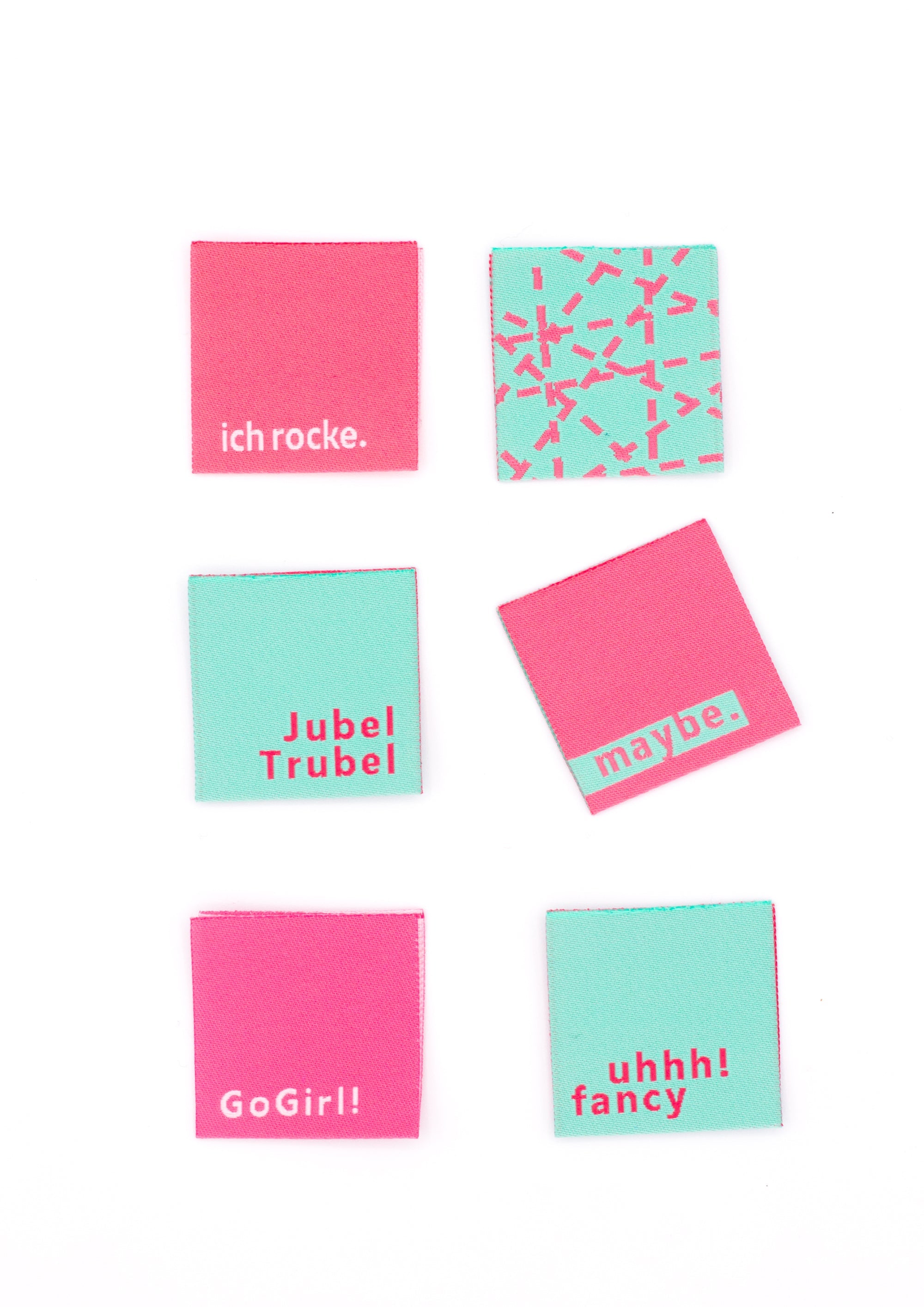 konfetti-patterns-label-weblabel-6er-set-mint-himbeere image 1
