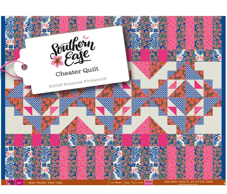 hamburger-liebe-southern-ease-cheater-quilt-popeline-blau image 1