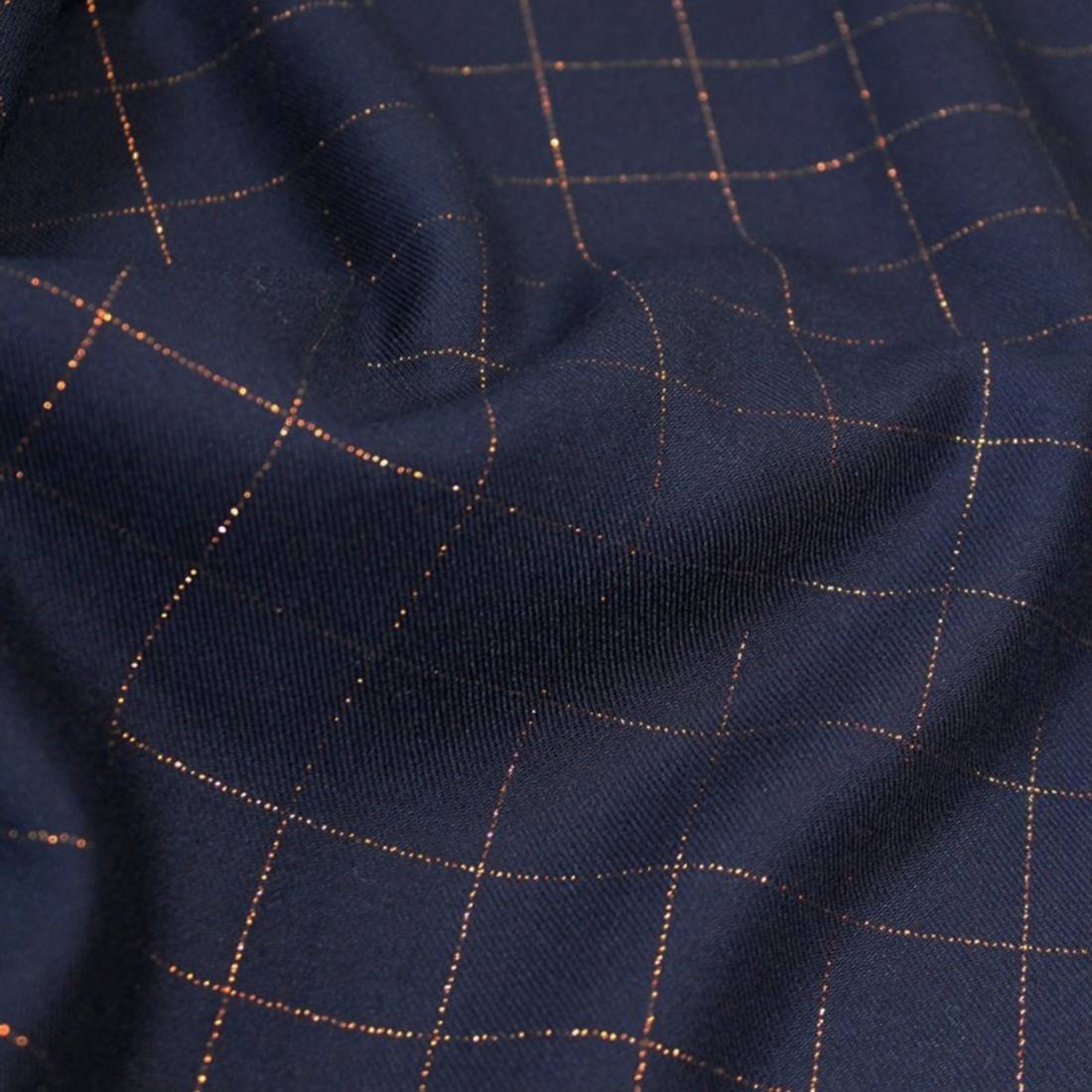 n-hfrosch-stoffe-viskose-twill-glitzer-karo-stoff-dunkelblau image 1