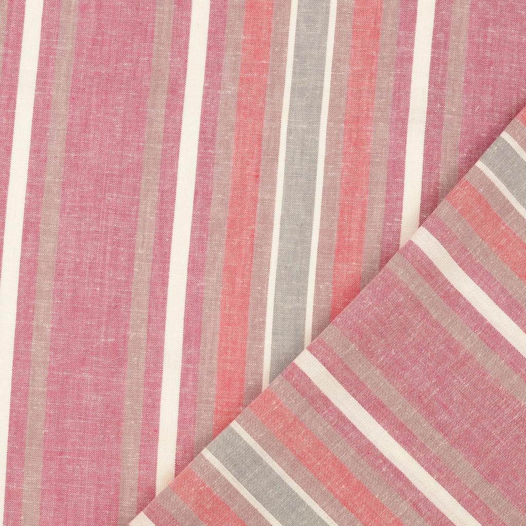n-hfrosch-viskose-leinen-streifen-stoff-pink-taupe-sommer-meterware image 3