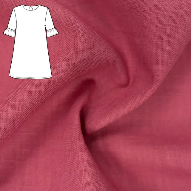 n-hfrosch-cantik-n-hpaket-kleid-leinen-pink-inkl-garn-knopf image 1